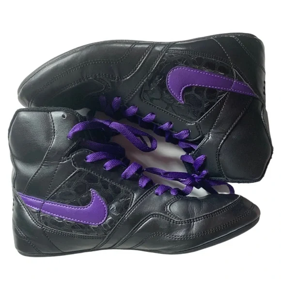 Nike Greco Supreme Womens Size 7.5 Wrestling Shoes Purple Black Sneakers 316552 - Picture 8 of 16